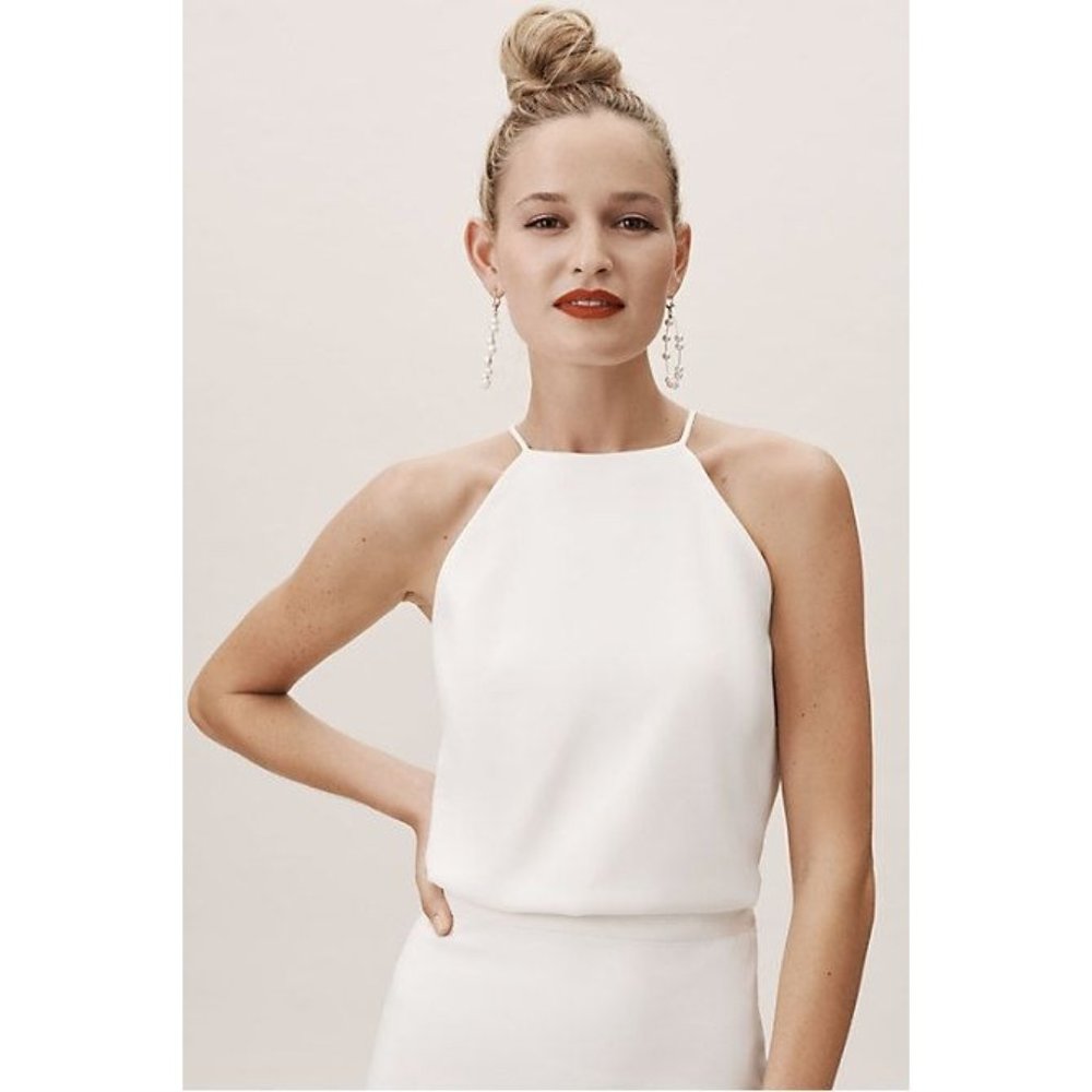 BHLDN Amy Kuschel Hayley Top Size 10 Wedding Crepe NEW